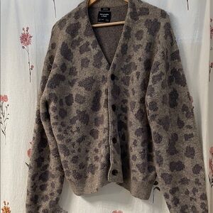 Abercrombie & Fitch brown Leopard Cardigan